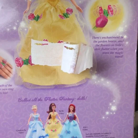 Vintage Authentic Mattel 2002 Disney Princess Flutter Fantasy Belle Doll - Picture 8 of 10